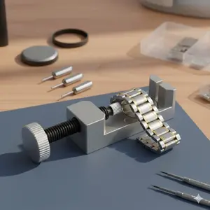 TikTok's Must-Have Metal Watch Band Tool Kit! DIY Adjuster with Anti-Slip Grip, Scratch-Resistant Links, Portable Case for Home & Travel Repair, Repair Toolkit.
