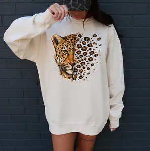 Half Leopard Face T-Shirt or Sweatshirt, DTG Printed