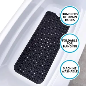 Anti-Slip Bathtub Mat with Suction Cups, Foldable Shower Pad, Bathroom Accessories, Home Essentials, Bath Rug, Non-Slip Bath Mat, Bathroom Mats