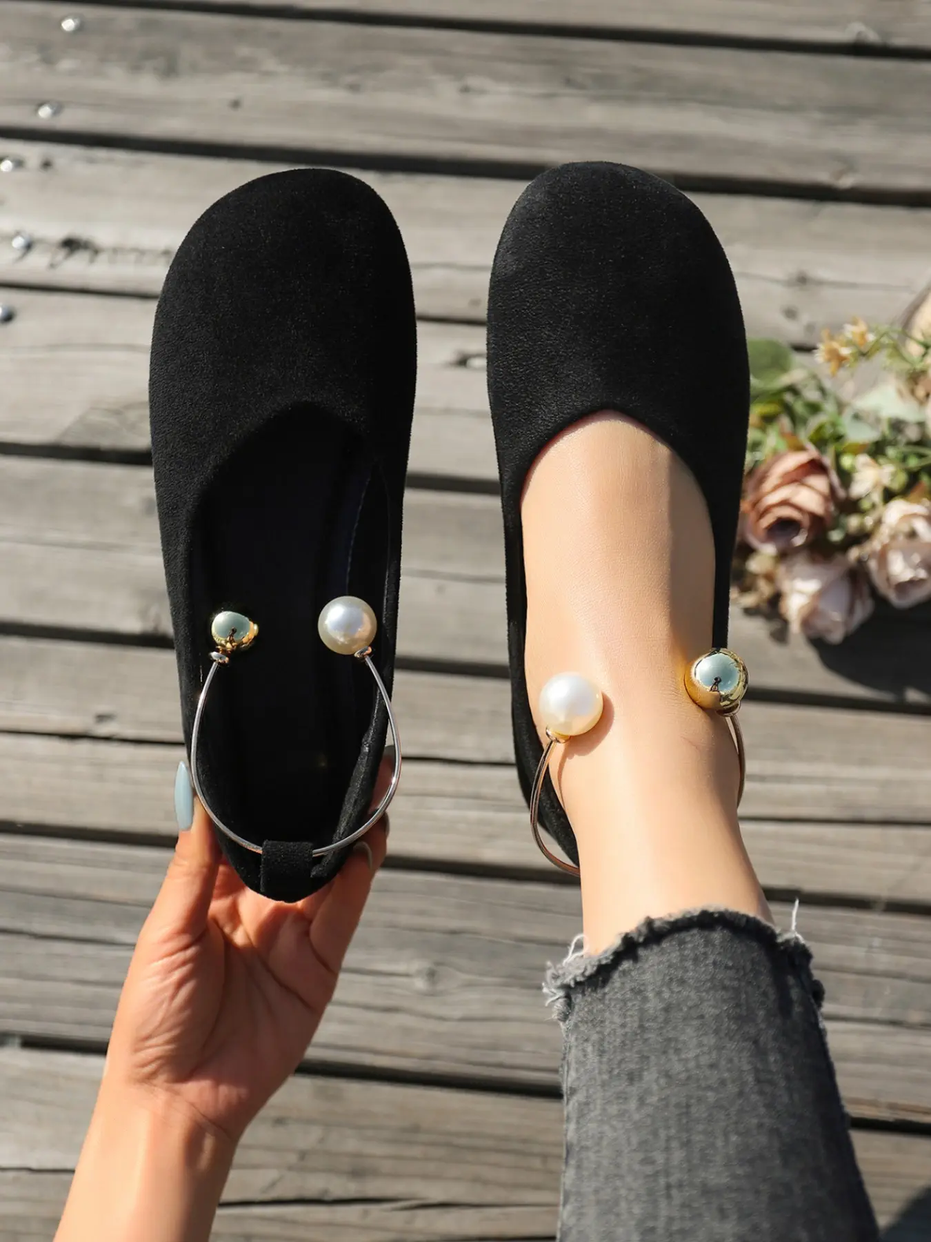 Women's Buckle Decor Minimalist Ballet Shoes, Elegant Mary Jane Shoes, Soft Sole, All Seasons, Casual & Workwear, Ballet Flats, Balletcore Flats