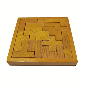 Wooden Puzzle - Interlocking Cubes & Shapes, Challenging Logic & Spatial Reasoning Games, Brain Teaser to Improve Problem-solving Skills, Party & Classroom Activity - No Electricity Needed