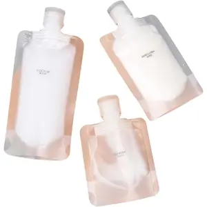 10 Pack Travel Pouches for Toiletries, Size Portable Containers,Stand Up Pouch,Refillable Travel Accessories for Shampoo Conditioner (100ML/3.4OZ/10piece)