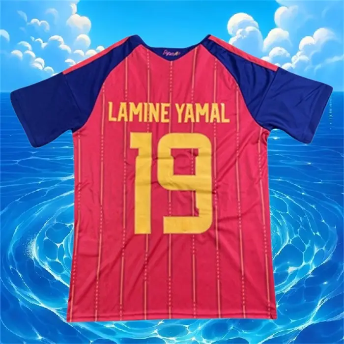 2026 Home red Yamal 19 Short sleeve Soccer jersey