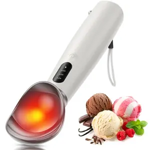 Heated Ice Cream Scoop, Electric Ice Cream Scoop with 3 Temperature Settings (120°F/140°F/160°F) for Rock-Hard Ice Cream, USB-C Rechargeable, Ice Cream Scoop Heating, IPX7 & Easy Clean, Ergonomic Design, Gift