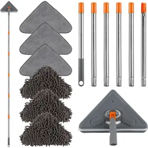 Wall Cleaner Mop with Adjustable 67" Long Handle, Sturdy Wall Washer Cleaner Tool for Walls/Ceiling Fans/Dust/Floors/Window, 360?Ceiling Cleaner Tool Duster with  6 Replacement Pads