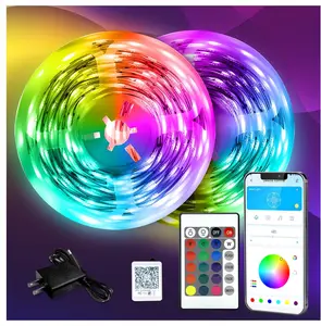 130ft RGB LED Strip Lights with Remote, 24V Power Supply Indoor Decor for Bedroom Desk & Room,LEDStripLights