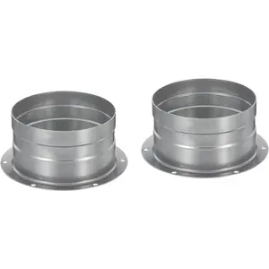 4 Inch Duct Connector Flange, 2 Pack Metal Straight Pipe Exhaust Hose Flange for Heating Cooling Ventilation HVAC System