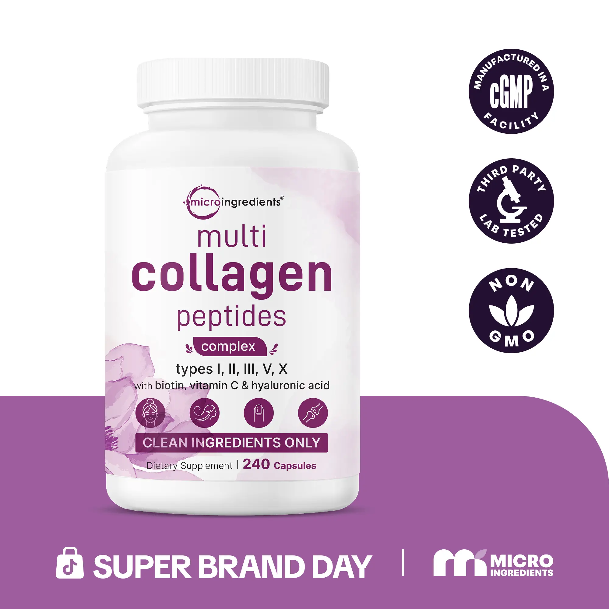 Micro Ingredients Multi Collagen Complex, 240 Capsules Micro Ingredients Multi Collagen Complex, 240 Capsules