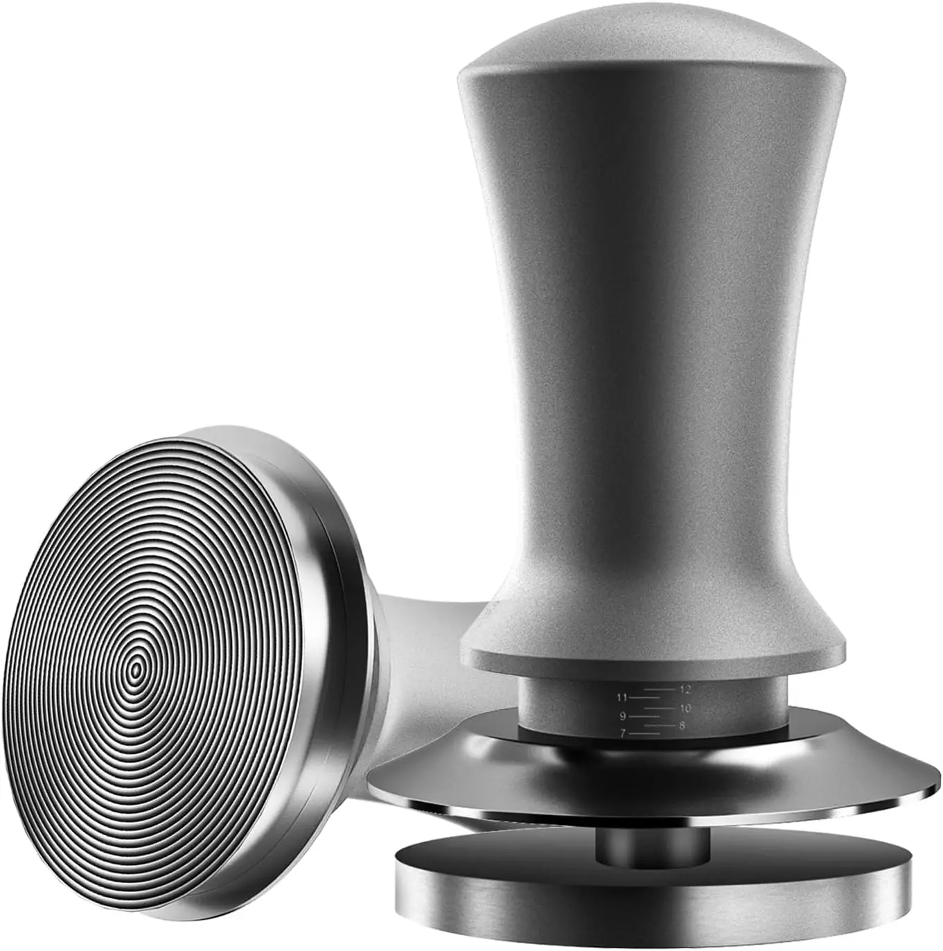 58.35mm Espresso Tamper, Coffee Tamper,Adjustable Depth Espresso Coffee Tamper withScale, 100% Stainless Steel Threaded Base