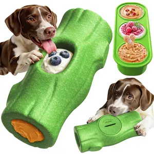 KADTC 3 in 1 - X-Large Size Durable Dog Fillable Toy,Peanut Butter Filler & Freeze Frozen Lick Treat Tray,Indestructible Tough Chew Toys for Aggressive Chewers Dogs,BPA-Free, Non-Stick & Easy to Clean