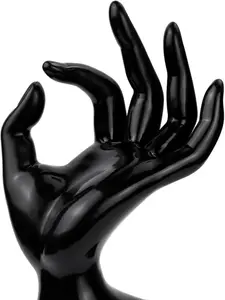 1 Pack Hand Form Ring Holder Mannequin Hand Jewelry Organizer Stand Watch Stand Bracelet Ring Support Aesthetic Rack (Black)