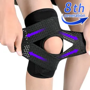 Knee Brace for Knee Pain, Compression Knee Support with Air Mesh Fabric, Adjustable Knee Wrap with Side Stabilizers, Ultra-Soft Bandage for Sports, Running, Meniscus Tear, ACL, Arthritis Relief,Suitable For Men And Women anti slip leg protection