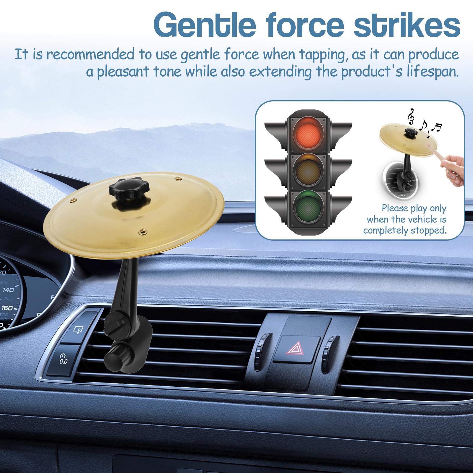 1/2 Pcs Fun Car Cymbal Air Vent - Compact Easy to Install Car Crash Cymbal with 2 Mini Drum Sticks, Creative Car Vent Cymbal for Driver, Drummer and Music Lover