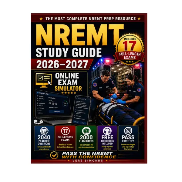 NREMT Study Guide by Independent Author Vere Simonds - 116 Pages English EMT Test Prep Book with Online Exam Simulator, 2040 Practice Questions, 17 Full Exams for First-Try Passing