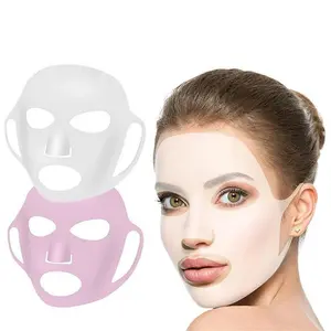Large Silicone Face Mask Set, Ear-Hanging Facial Mask Cover, Prevents Essence Evaporation, Secure Fit, Anti-Drop Silicone Mask Holder