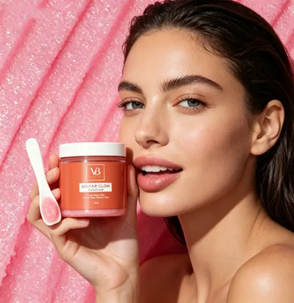 VB Gentle Sugar Exfoliator, Soft Textured Skin Scrub For Daily Body & Face Care