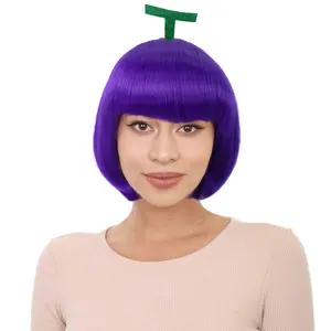 HPO Grape Women's Wig | Short Purple Wig | Premium Breathable Capless Cap