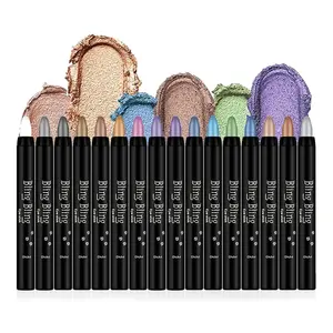 8 Colors Eyeshadow Shimmer Stick, Highlighter Eye Shadow Stick Set, Colorful Eyeshadow Pencil Crayon Creamy, Waterproof Pearly Sparkle Glitter Cream Stick Pen EyeLiner Makeup for Women