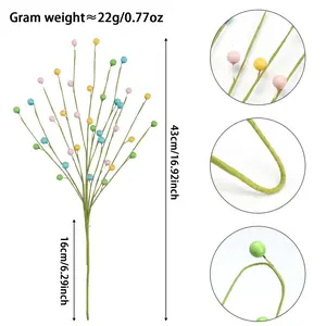 Easter Colorful Berry Decorative Branches, Perfect for Holiday Decoration, Festive Home Ornament, Spring Festival Decor, Spring Festival Decorations
