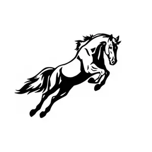 Garvee Reflective Vinyl Decal for Vehicles and Surfaces Featuring Custom Show Jumping Horse Design - Suitable for Cars, Trucks, Windows, Laptops, and Walls