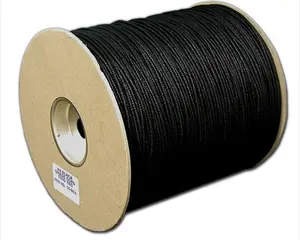 T.W. Evans Cordage 34-4404 .125 in. x 1000 Yard Number 4 Black Cotton Shade Cord Spool