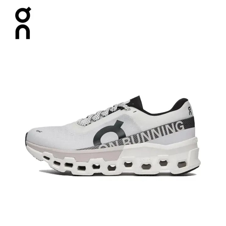 On Cloudmonster 3 Hyper Running Shoes Unisex White Sand Black Max Cushion Breathable Sneakers