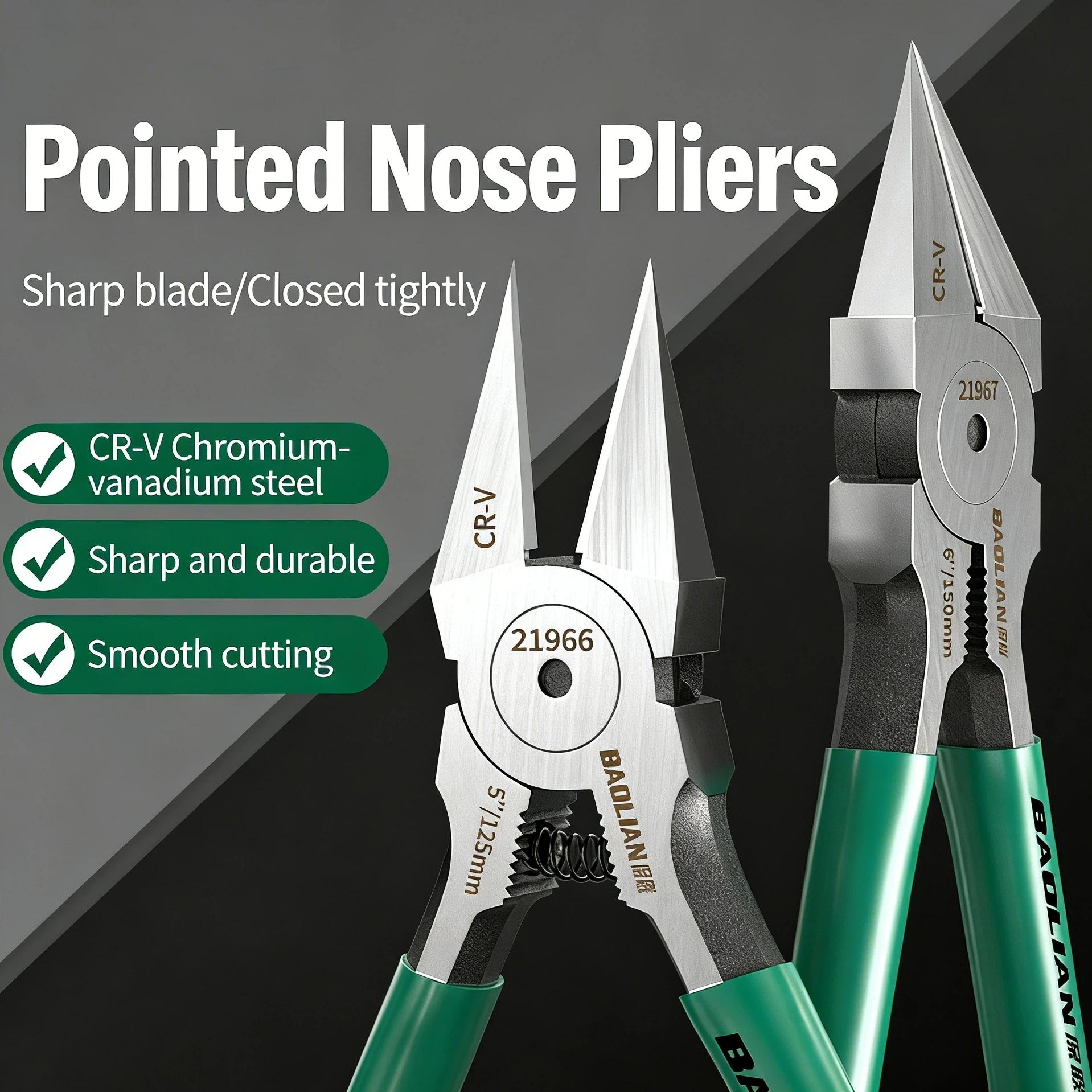 Multi-Functional Wire Cutter Pliers, Angled Diagonal Wire Cutting Tool for Electricians, High Hardness CR-V Steel Sharp Pliers for Soft Wires, Circuit Boards, Model Trimming, Plastic Parts, Electronic Components and Cable Ties