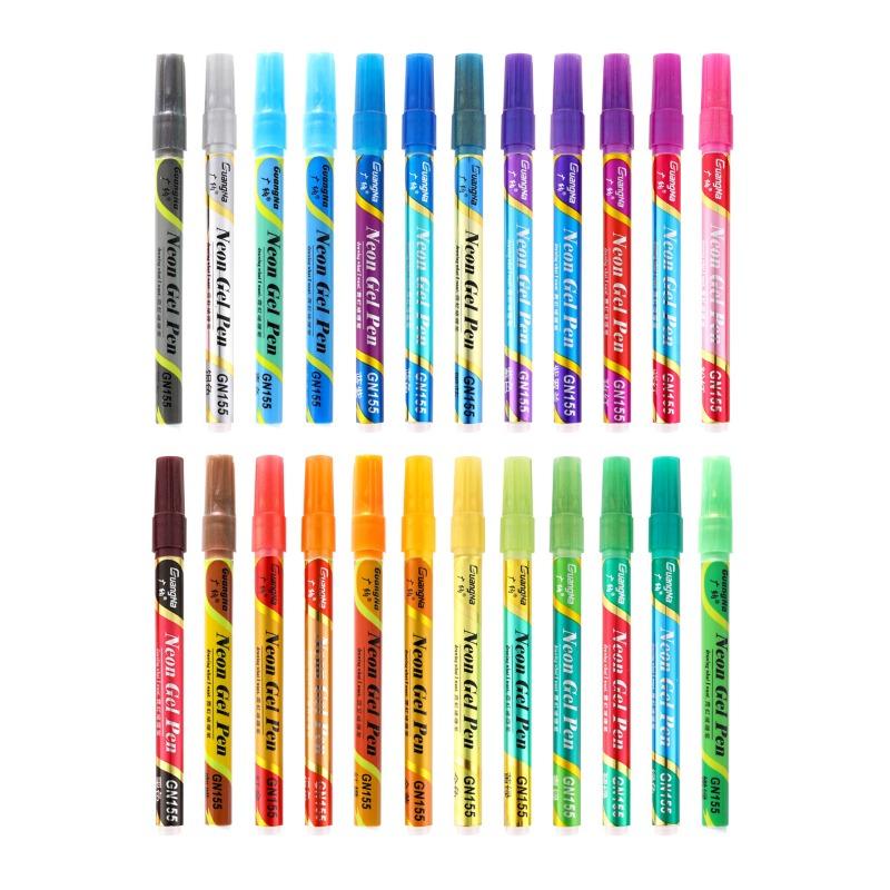 Guangna 12-color pastel hand account pen, color-changing gel glitter pen, fluorescent hand account pen, liquid highlight gel pen