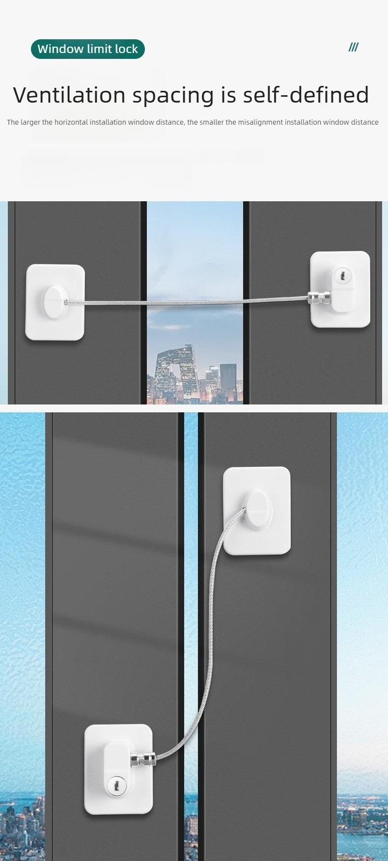 2PCS No-drill ice box lock, refrigerator lock, drawer lock, cabinet lock; multifunctional safety locks for children/babies; anti-theft protective locks