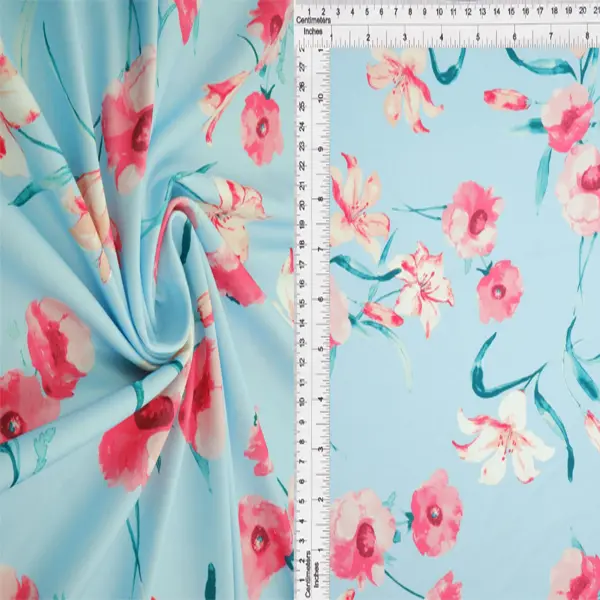 Lightweight Digital Floral DTY Stretch Knit Fabric 58/60 Inch Wide for Dresses & Crafts