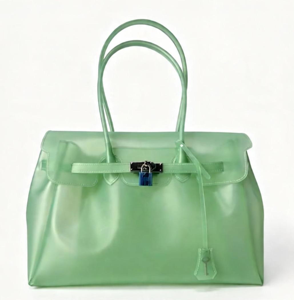 Handbag, TPU transparent jelly bag, shoulder bag, tote bag.
