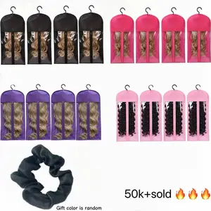16 pack mixed color wig storage bag lightweight easy to store care for wigs and avoid confusion Suitable for long wig storage bags with hangers and hair extension racks Can accommodate multiple wigs Add color to storage
