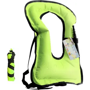 Snorkel Vest, Adults Portable Kayaking Buoyancy Inflatable Swim Vest Jackets, Diving Surfing Adjustable Snorkeling Vest Swimming Jacket for Outdoor Water Sports Fun Safety