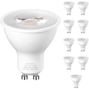 10-Pack GU10 LED Bulb Dimmable, 5000K Daylight GU10 Bulb Replacement for Track Lighting, 500LM, 7W(50W Equivalent) LED Light Bulb for Kitchen, Range Hood, Living Room, Bedroom