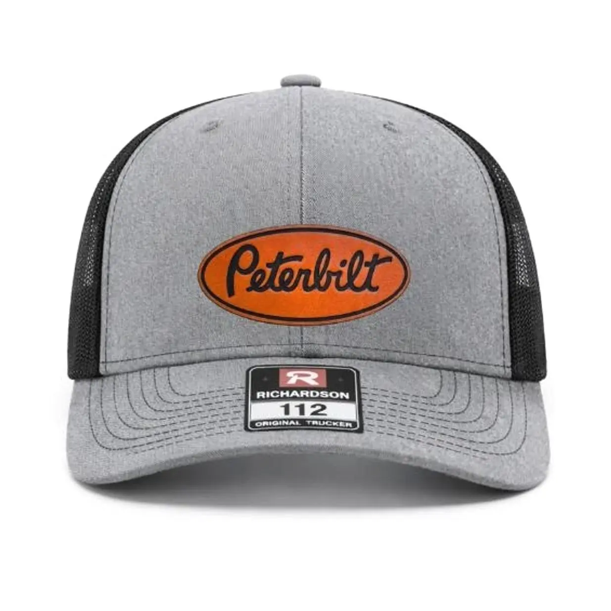 Peterbilt Truck Leather Patch Richardson 112 Hat, Semi Trucker Driver Logo Cap, Big Rig Heavy Duty Diesel Custom Snapback, Retro Outdoor Country Farm Highway Vehicle Statement Gift For Him, Vintage Simple Classic Sun Cap, Casual Daily Wear Headwear