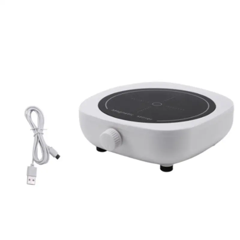Mini Magnetic Stirrer Plate - Brushless Motor Portable Lab Mixer for Classroom, Agriculture, Industry, Homebrew Use, Anti-Slip Foot Pad