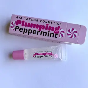 (NO BOX!) 5ml Plumping peppermint lipgloss natural lip plumper lipgloss / Squeeze tube / vegan cruelty free non sticky and moisturizing lipgloss and plumper