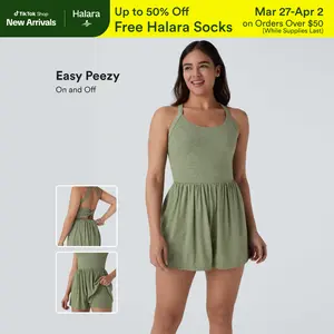 Halara Backless Twisted Side Pocket 2-in-1 Resort Romper-Easy Peezy Edition