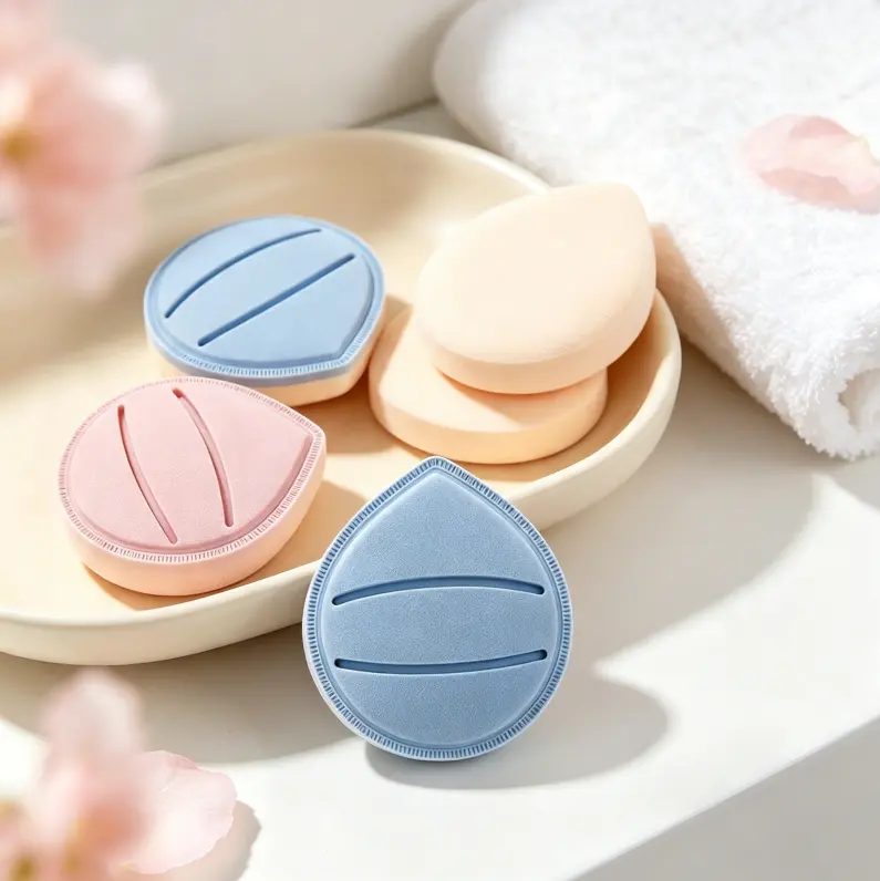Large Teardrop Makeup Powder Puff, Soft Dual Sided Foundation Sponge Puff, Wet Dry Use Beauty Blender for Liquid Foundation Concealer