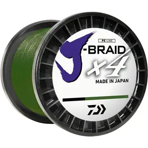 Daiwa J-Braid X4 Braided Fishing Line, Dark Green, 300 Yard Spool