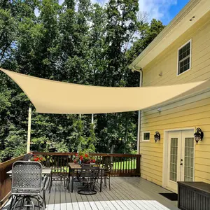 95% UV Block Waterproof Rectangle Sun Shade Sail Canopy – 10x13Ft Outdoor Patio Awning, Durable Sun Protection for Backyard, Deck, Garden & Yard – Heavy-Duty Shade Cloth (Gray)