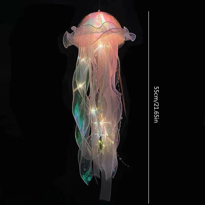 DIY Jellyfish Lantern Under The Sea Colorful Jellyfish Lamp Girl Bedroom Atmosphere Decoration Lamp Mermaid Theme Party Decor Christmas Gift Shop