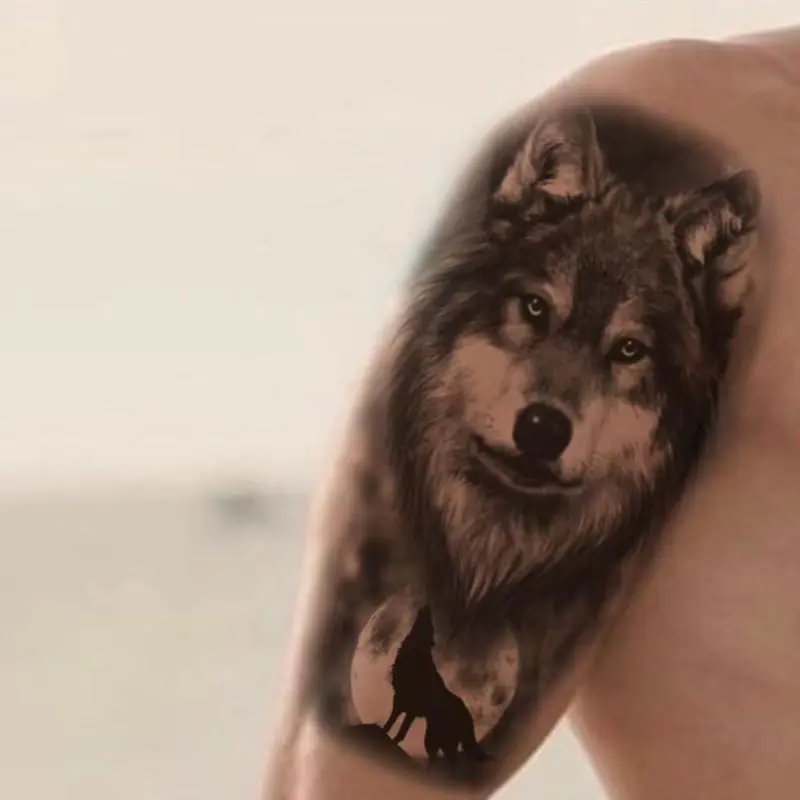 Wolf Pattern Temporary Tattoo Sticker, 1 Sheet Waterproof Long Lasting Fake Tattoo Sticker, Body Art Sticker for Men & Women, Waterproof Temporary Tattoos, Temporary Tattoos Stickers