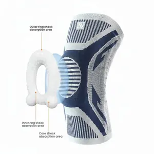 1pc AthliQ Knee Brace for Knee Pain, Compression Support with Air Mesh Fabric Adjustable Wrap Side Stabilizers Ultra Soft Bandage for Volleyball, Basketball, Running, Meniscus Tear, ACL, Arthritis Relief, Strong Support Lightweight Upgraded Version