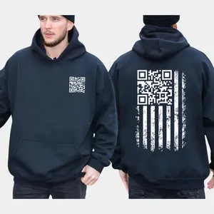 American Flag Trump Dance QR Code Funny Hoodie, Daily Menswear, Graphic Tee, Long Sleeve, Gift For Trump Supporters, Funny Tee