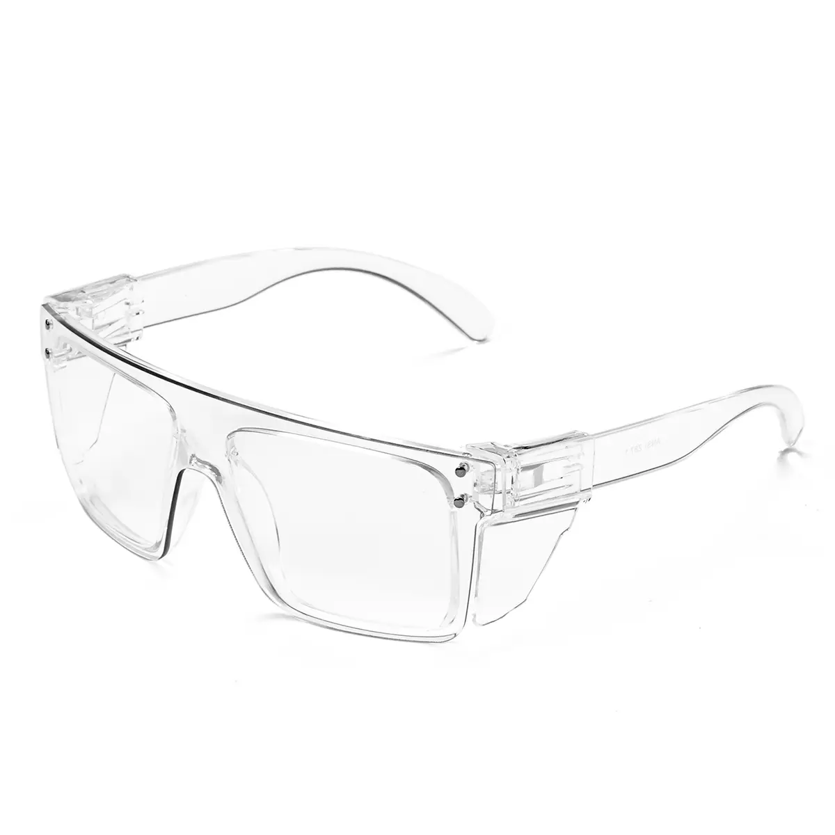 BingKing Fully Transparent Z87 Photochromic Safety Glasses for Men & Women, UV400 Blue Light Work Glasses with Removable Side Shields, Clear Frame
