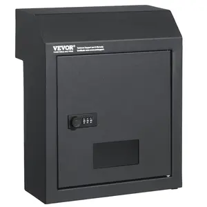 summervibes 12-in Sturdy Metal Key Locker with Combo Lock, Wall-Mountable Charcoal Gray Home Security Safe for Mail and Key Storage