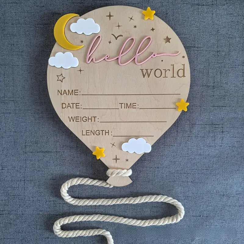 Wooden Milestone Sign for Baby Shower & Birthday Party Decorations, Home Decor, Blue Color Options, Perfect Gift for New Parents