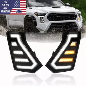 [LED FACTORY MART]Dynamic Welcome LED Fog Lights for 2024–2025 Tacoma – Sequential Turn Signal, Plug & Play, IP68