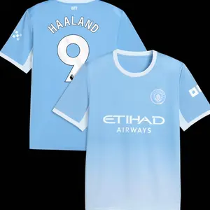 Unisex Soccer/Football Manchester City Team Erling Haaland #9 Laliga 2026/27 Home Replica jersey - Light Blue NS